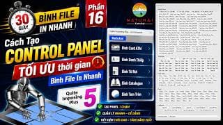 PHẦN 16: Cách tạo Control Panel TỐI ƯU thời gian bình file in nhanh với Quite Imposing Plus 5