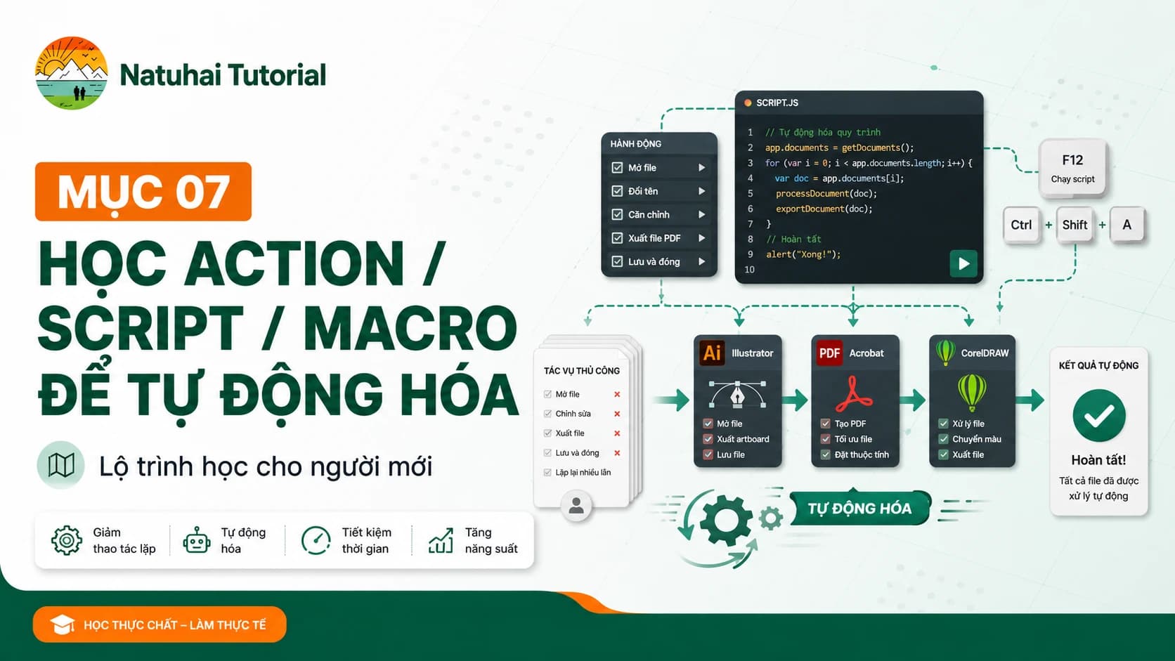 Học Action / Script / Macro để tự động hóa
