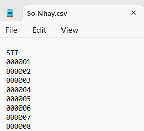 File Nguồn Định Dạng CSV