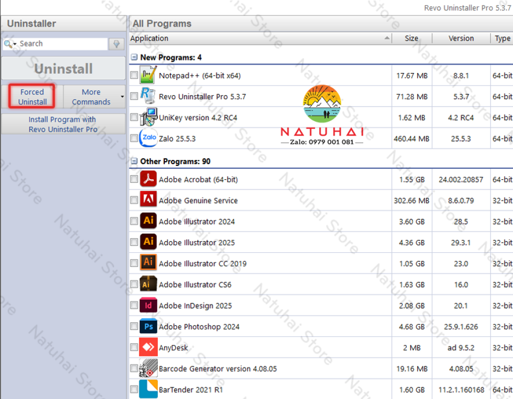 Forced Uninstall giúp gỡ bỏ các chương trình cứng đầu không thể gỡ bằng phương pháp thông thường.