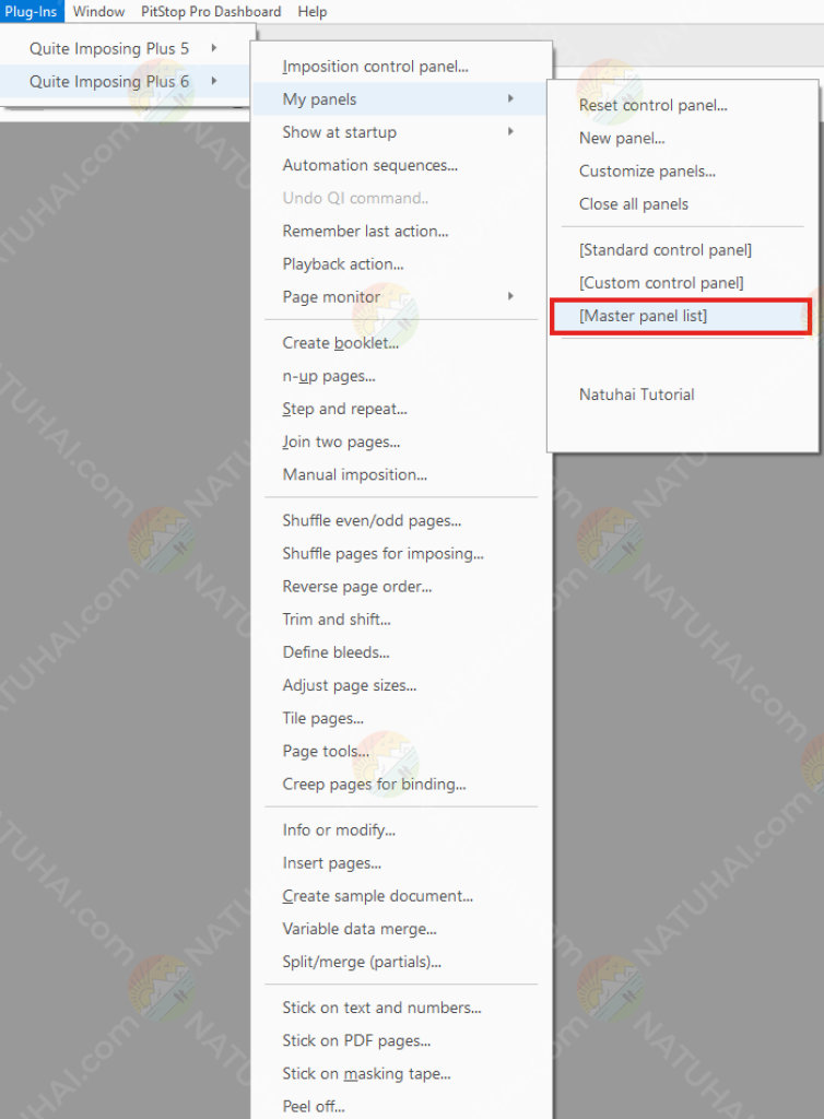 Tùy chọn khôi phục menu dài trong quite 6 natuhai tutorial